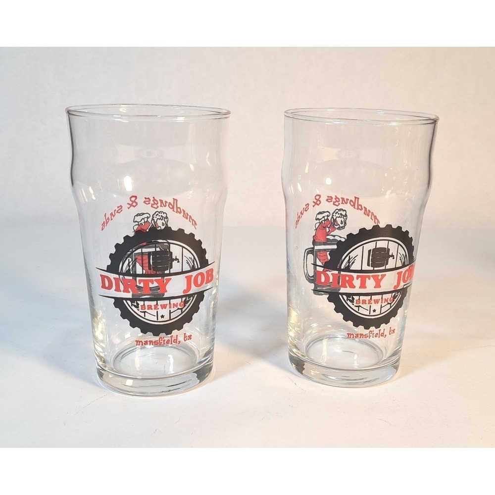 Dirty Job Brewing Glass Pint Beer Glass Mansfield TX‎ Collectible